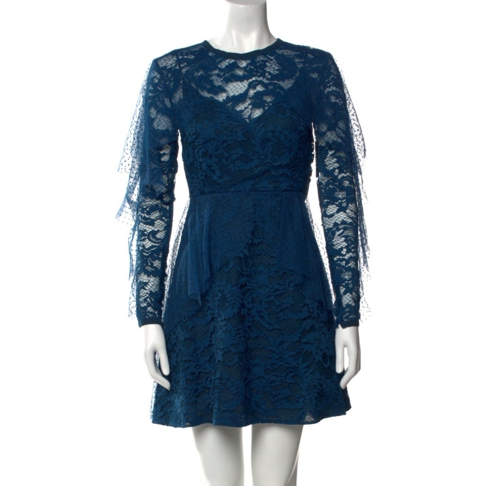 Elie Saab Blue Lace Dress